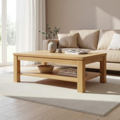 Lite naturalny drewniany stolik kawowy masywny Drewno Meble stolik do salonu o eleganckim wyglądzie