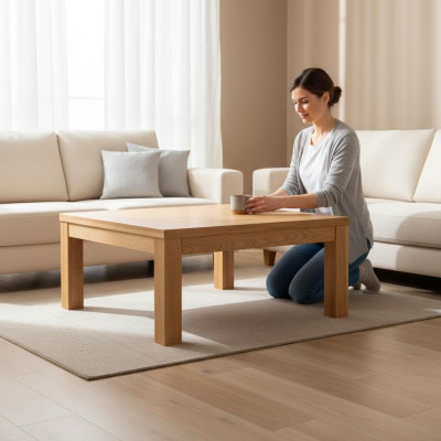 stolik kawowy Stolik Stolik Oryginalne Drewno Solidne Meble Dąb 100x70cm Nowe stoły