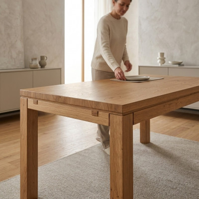 Tabela Drewno 160x90cm Prawdziwy jadalnia Meble stoły Meble z litego drewna Stoły do ​​jadalni Nowe