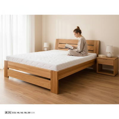 Łóżko Podwójne Łóżko Podwójne Dębowe Łóżko Drewniane 200x200 Rama Łóżka Solidne Meble łóżka
