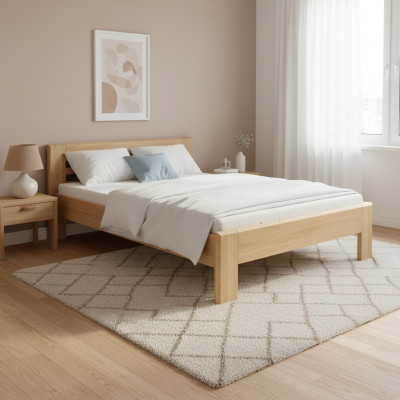 łóżko Łóżko Drewniane Oryginalne Drewno Łóżko Hotel Design Style Solid 160x200 Sypialnia