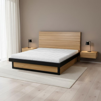 Nowoczesne Łóżko Oryginalne Drewno 160x200cm Design Łóżko Rama Łóżka Styl Dąb Nowość