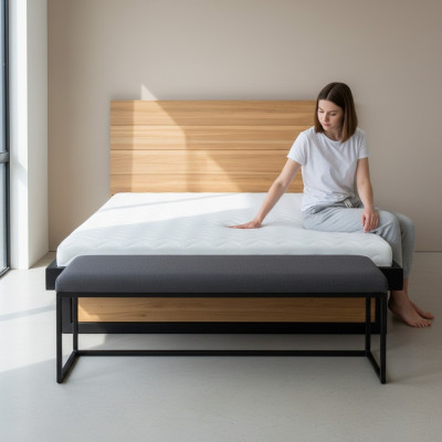 Nowoczesne Łóżko Oryginalne Drewno 140x200cm Design Łóżko Rama Łóżka Styl Dąb Nowość