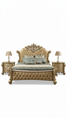 Łóżko Design Podwójne łóżko luksusowe Classic Baroque Chesterfield 184x214cm nowość