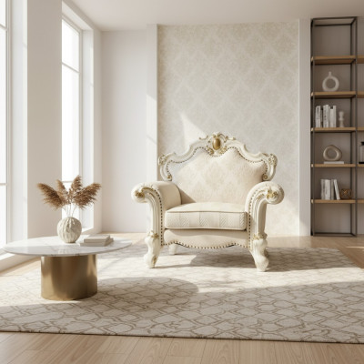 Włókienniczy Fotel 1 miejsce siedzące Sofa Podkładka Sofy Design Classic Luxury Baroque