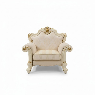 Włókienniczy Fotel 1 miejsce siedzące Sofa Podkładka Sofy Design Classic Luxury Baroque
