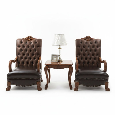 Skóra Lounge New Chesterfield Fotel Projektant Krzesło Relaks Podkładka Materiał