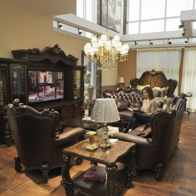Zestaw sofowy 321 miejsce do siedzenia Sofa Sofa Skóra Ustawić Podkładkę Zestaw Baroque