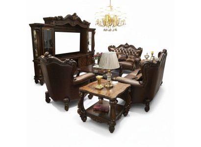 Zestaw sofowy 321 miejsce do siedzenia Sofa Sofa Skóra Ustawić Podkładkę Zestaw Baroque