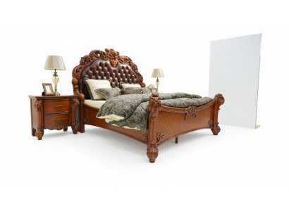 Łóżko Podkładka Design Luksusowe podwójne łóżko hotelowe Sleep Pokój Deko Skóra