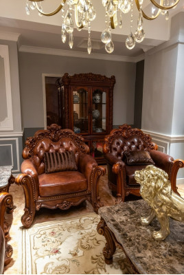 Skóra Fotel 1 miejsce siedzące Sofa Podkładka Sofy Design Luxury Classic Single Seater