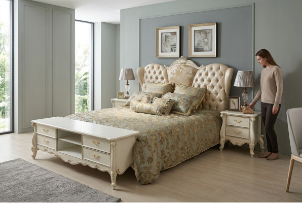 Chesterfield Łóżko Łóżko Tapicerowane Sypialnia łóżko podwójne 180x200cm nowe