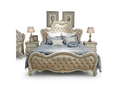 Design Łóżko Double Luxury Spanie Pokój łóżko Skóra Hotel 180x200cm