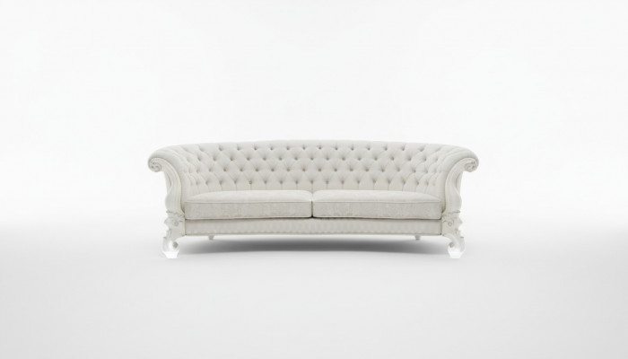 Sofa 4 miejsce do siedzenia Couch design Podkładka Chesterfield Siedziba Ustawić Skórę Włókienniczą