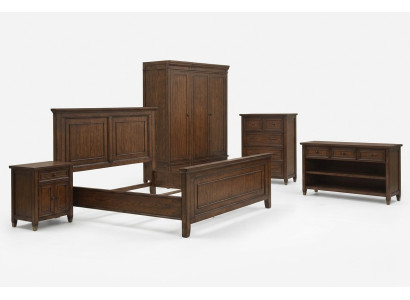 Łóżko Stolik nocny Szafa 7 szt. Sypialnia Design Luksusowy Zestaw Komplety Łóżek