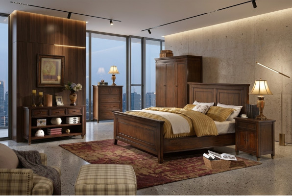 Łóżko Design Double Hotel bed Marriage Sleep Pokój Drewno Luksusowe łóżko