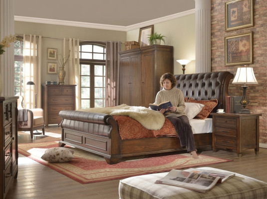 Chesterfield Łóżko Skóra Podkładka Łóżko podwójne Designerskie Łóżko 180 x 200cm Barok
