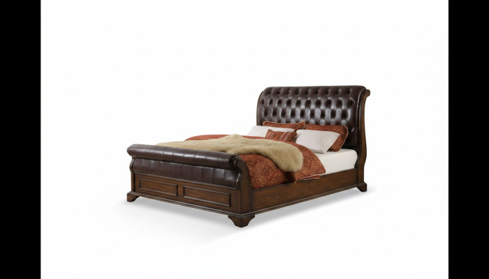 Chesterfield Łóżko Skóra Podkładka Łóżko podwójne Designerskie Łóżko 180 x 200cm Barok