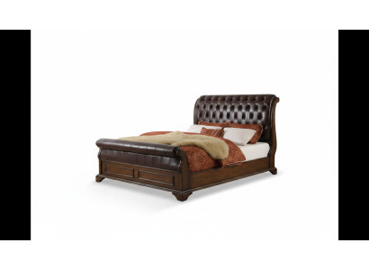 Chesterfield Łóżko Skóra Podkładka Łóżko podwójne Designerskie Łóżko 180 x 200cm Barok