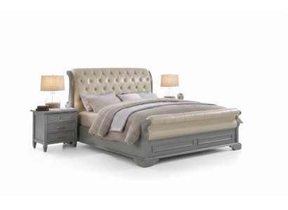 Sypialnia Zestaw Designerski Luksusowe Drewno Meble 180x200cm Łóżko 2x Stolik nocny 3 szt.