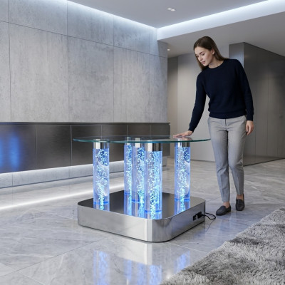 Projekt kolumn wodnych Tabela stolik kawowy kolumna Sofa wodna stoły led