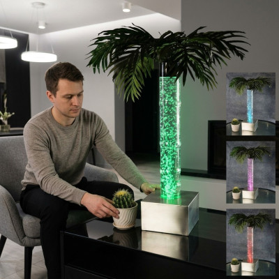 Konstrukcja LED Bubble Kolumna wodna 60cm Kolumny wodne Podświetlana roślina palmowa Tabela