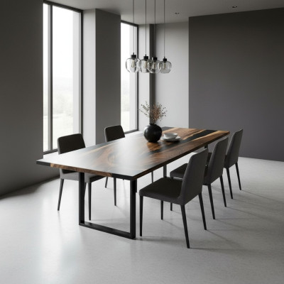 Luxury Design Żywica epoksydowa Stół obiadowy River Table Prawdziwe drewno Solidny stoły