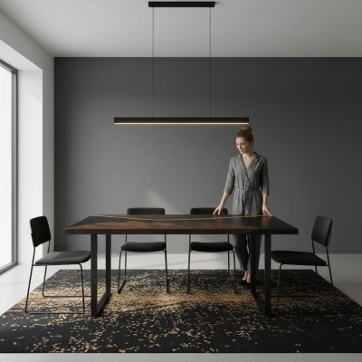 Luksusowy Stół Rzeczny Żywica epoksydowa Stół obiadowy Solidny stoły 150x80 cm Oryginał