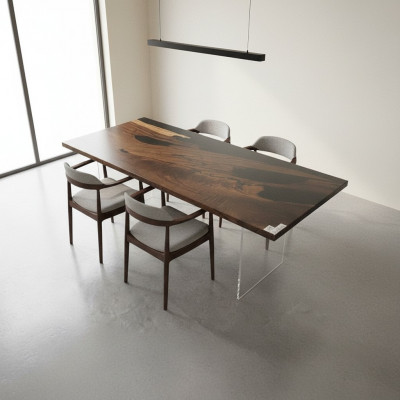 Stół obiadowy Stół rzeczny Black River Oryginalny stół rzeczny z drewna 221x91cm stoły