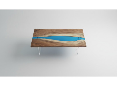 Stół obiadowy Stolik rzeczny Solidny stoły 185x85cm Stolik rzeczny Żywica epoksydowa morska