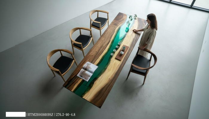 Luksusowy stoły konferencyjny River Table Prawdziwy drewniany stół River Massive