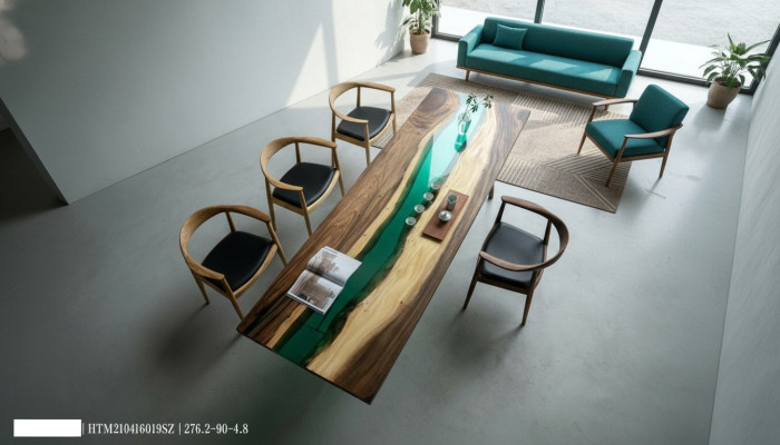 Luksusowy stoły konferencyjny River Table Prawdziwy drewniany stół River Massive