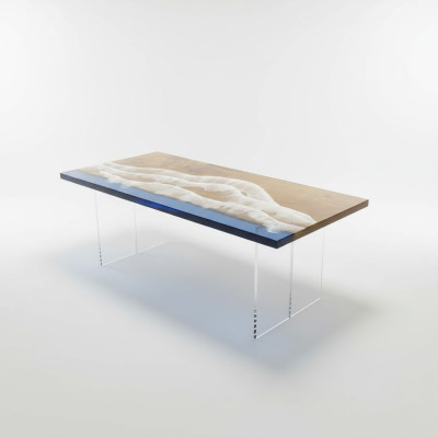stoły Stół obiadowy Design Tabela Modern Sea River Meble 181x81 Epoxy