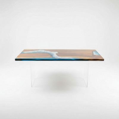stoły Stół obiadowy Design Tabela Modern Sea River Dekoracja Meble 181x81 Epoxy