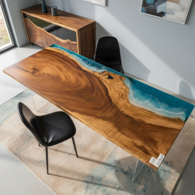 Tabela Stół obiadowy stoły Żywica epoksydowa Massive Design Meble 221x91 Oryginalna