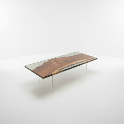 Luksusowy Żywica epoksydowa Stół obiadowy River Table Oryginalne drewno Solidny Design stoły