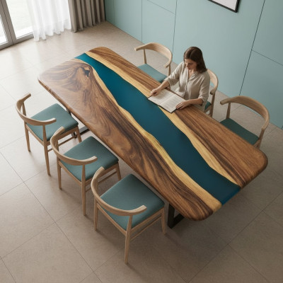 Stół obiadowy Design Tabela Nowoczesne stoły Sea Ocean River Meble 200x80