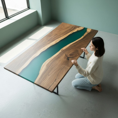 Stół konferencyjny Stół obiadowy River Table Solidny 231x110 Żywica epoksydowa stoły