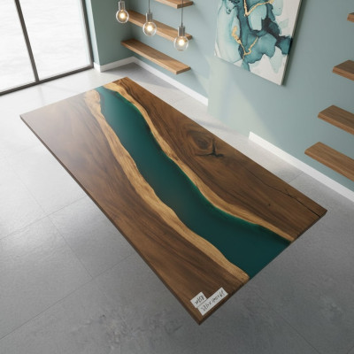 Stół konferencyjny Stół obiadowy River Table Solidny 231x110 Żywica epoksydowa stoły