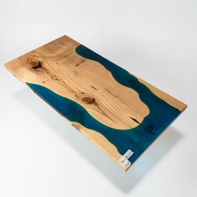 Rzeka stoły Stół obiadowy Design Tabela Moderne Meble 160x80 Żywica epoksydowa