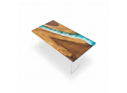 stoły Stół obiadowy Design Tabela Modern Sea River Meble 161x81 Epoksyd