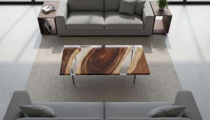 Żywica epoksydowa Stół obiadowy River Table 200x90 Nowe Oryginalne Drewno stoły Solidny