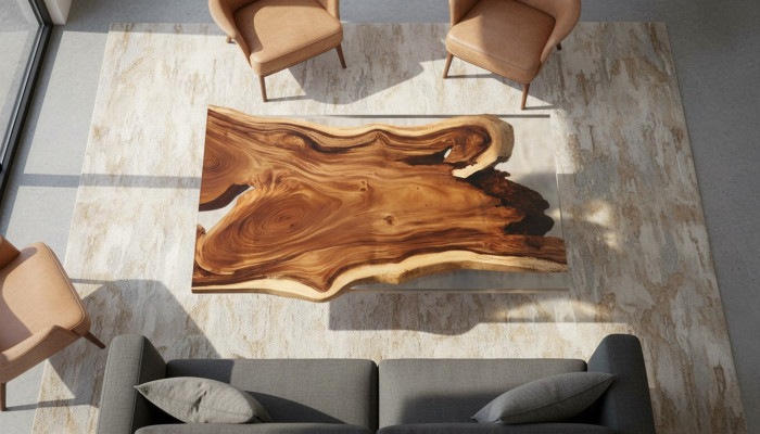 Żywica epoksydowa Stół obiadowy River Table Prawdziwe drewno Solidny stoły 200x90