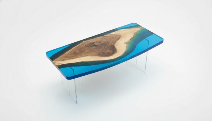 Stół obiadowy Blue River Stół Prawdziwe Drewno 200x90 stoły Żywica epoksydowa Nowość