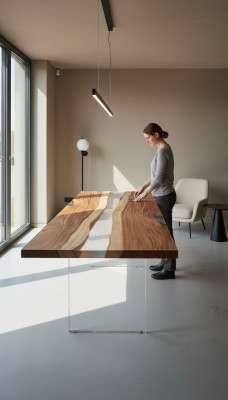 Stół obiadowy Stół Rzekowy Oryginalny Stół Rzekowy z Drewna 240x90 Solidne stoły