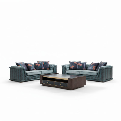 Sofa Trzyosobowa Podkładka Design Sofa Nowoczesne Sofy 3-osobowe Pokój Meble Blue Siedziba