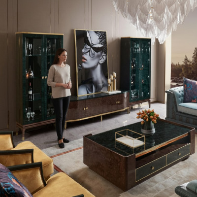 Nowoczesny stolik kawowy Tabela design stoły Drewniana dekoracja salonu bocznego