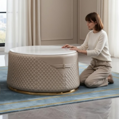 Okrągły stolik kawowy Nowoczesny stolik kawowy Okrągły sofa Tabela luksus