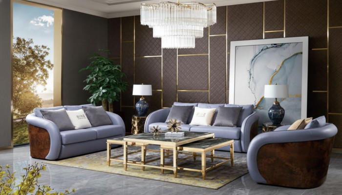 Luksusowy zestaw mebli do salonu sofowa skórzana sofa rozkładana podkładka komplet design