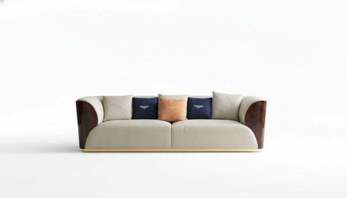 Skórzana Sofa Designerska Kanapa Podkładka Sofa Kanapy Czteroosobowe Meble Salon Drewno